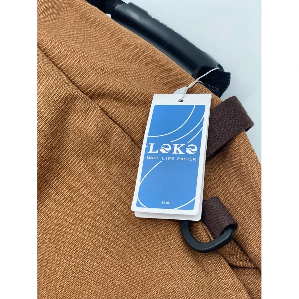 Leke 3-in-1 Convertible Travel Backpack Khaki Canvas 17.3 Laptop Bag‎ 21x14x8